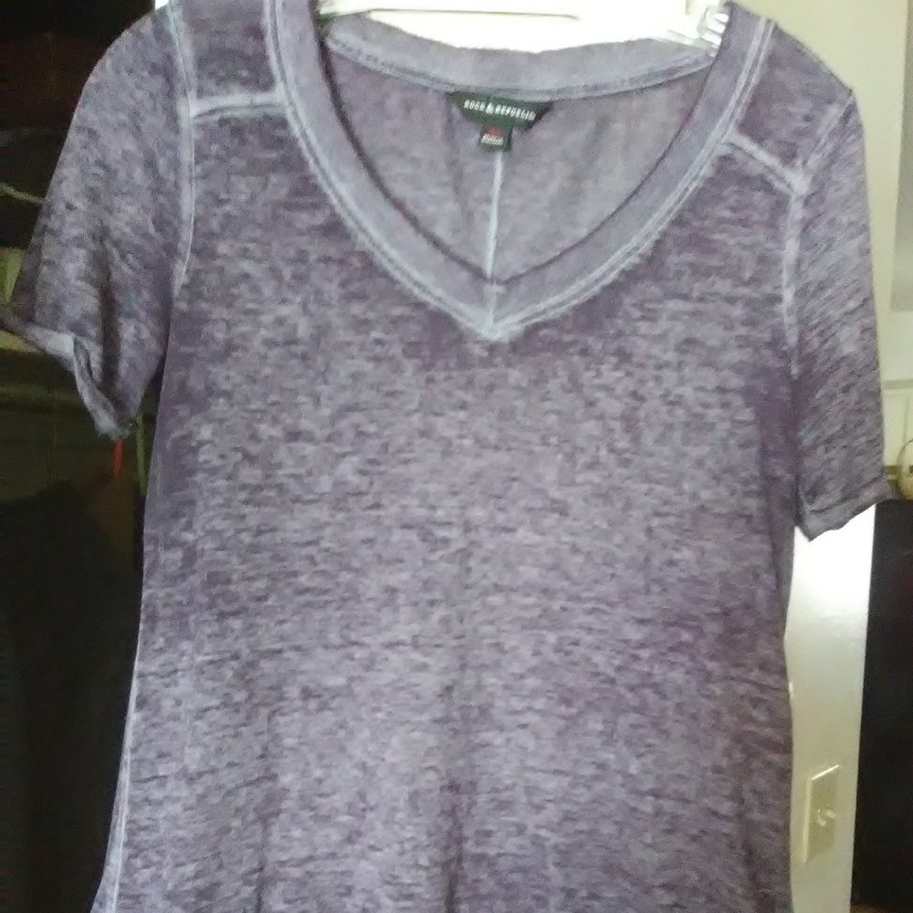 Rock & Republic V-neck High-Low Semi-Sheer Top